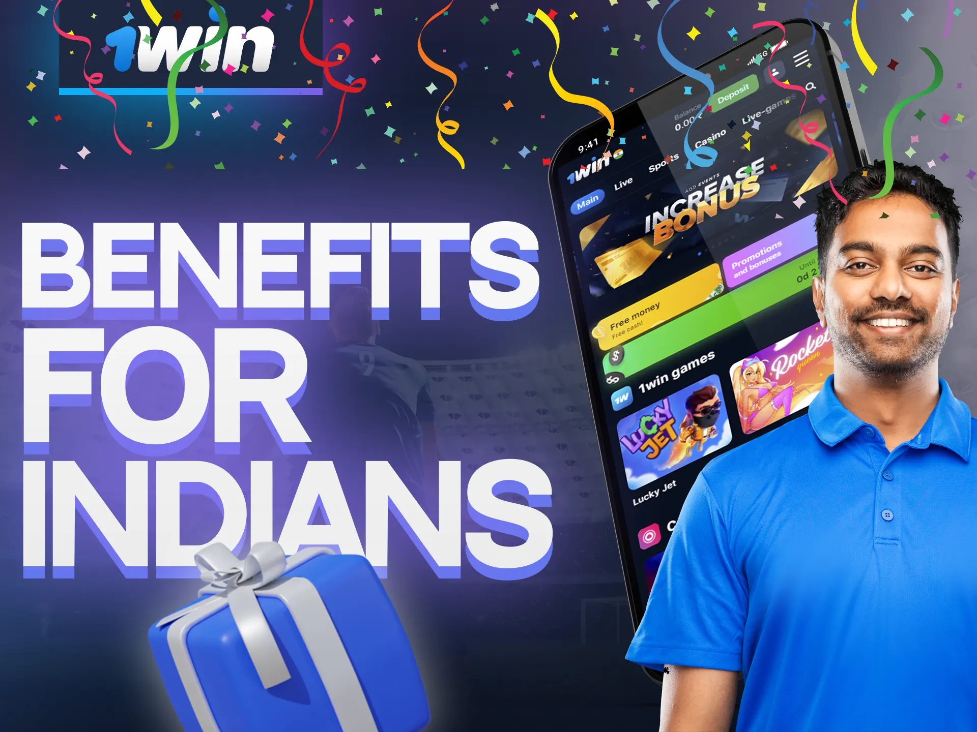 1Win app offers many bonuses and benefits to its players.