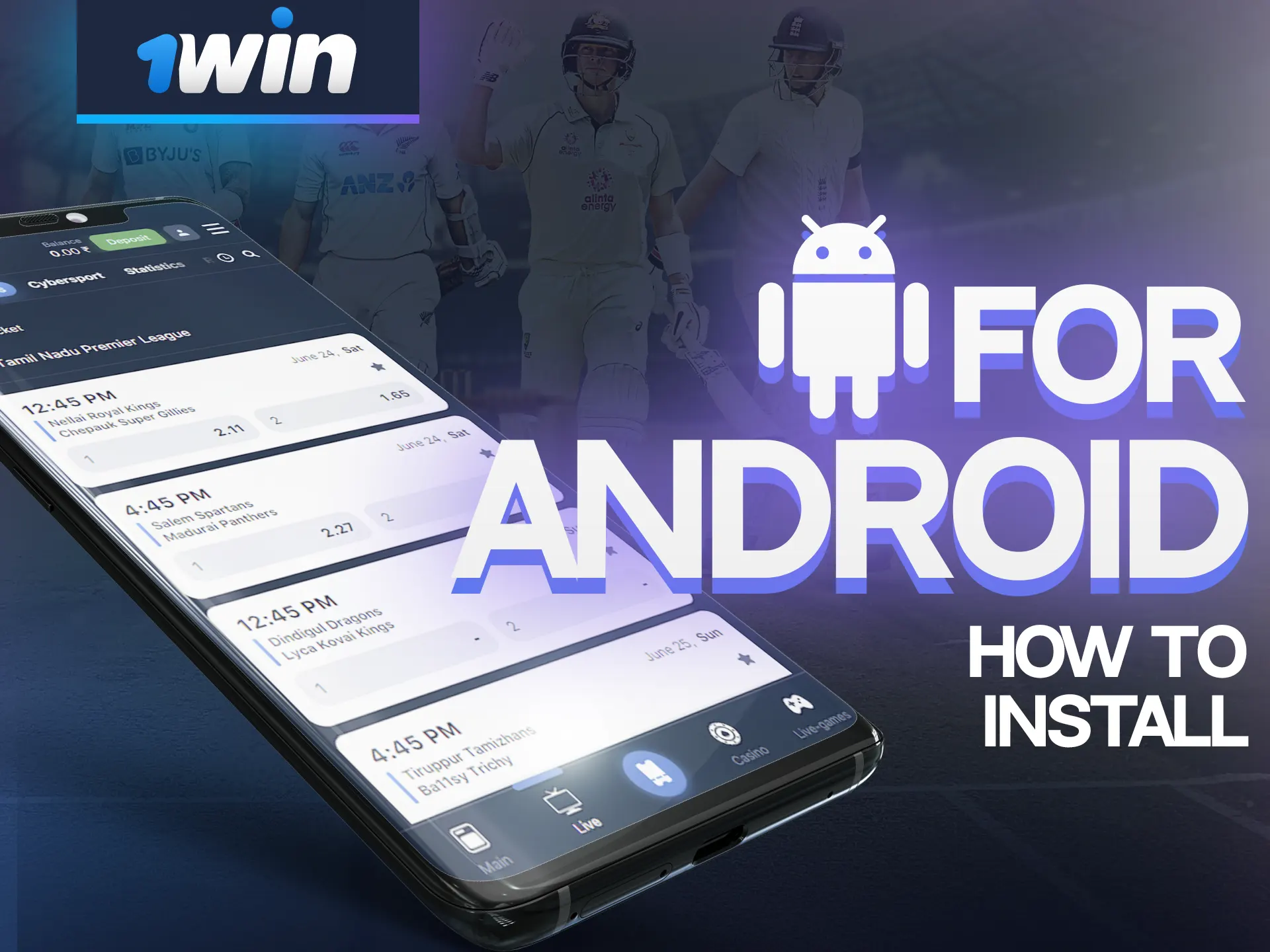With these instructions, install the 1Win app on your Android phone quickly.