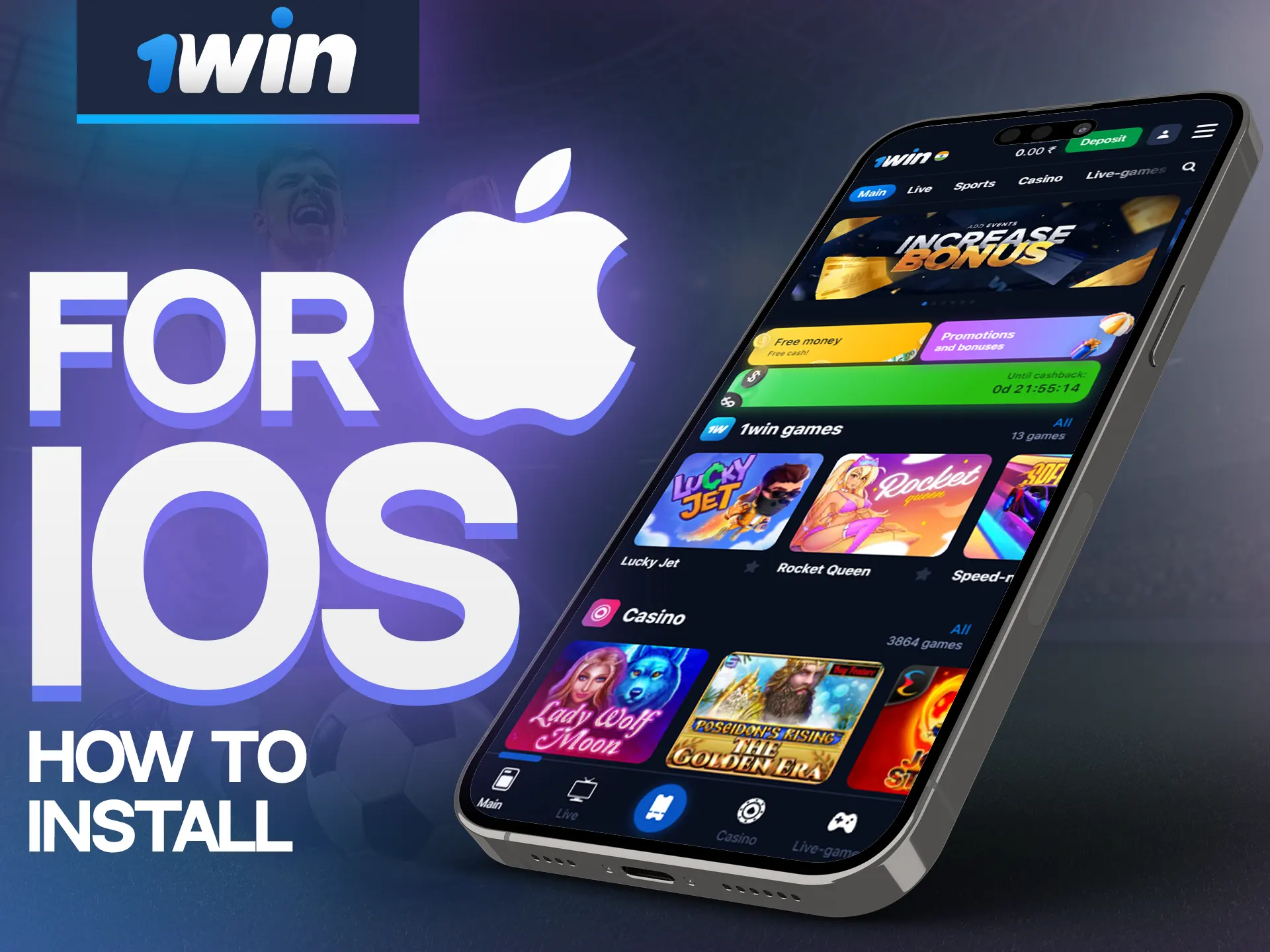 With these instructions, install the 1Win app on your iOS phone easily.