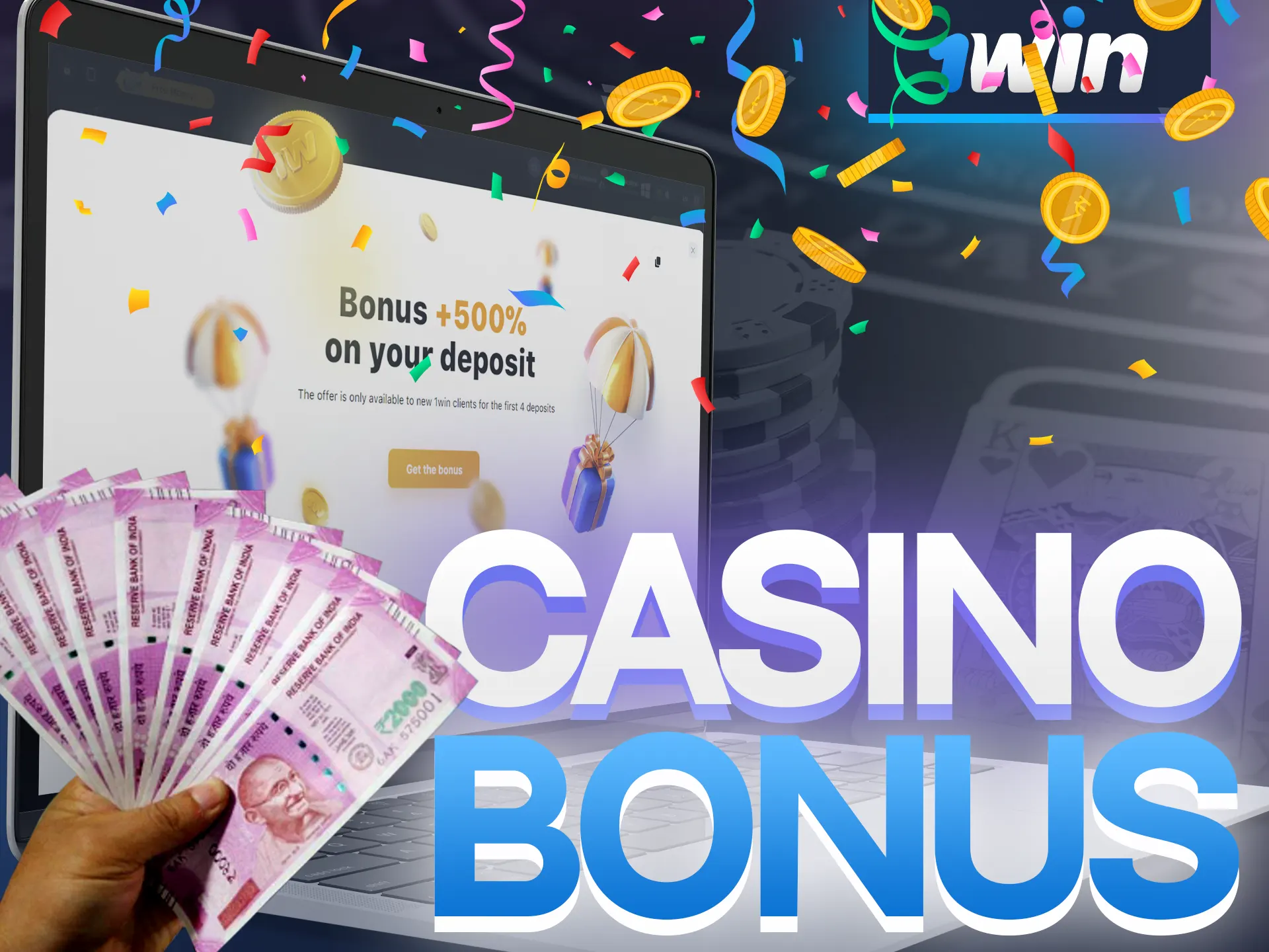 Get the best bonuses for casino games from 1Win.