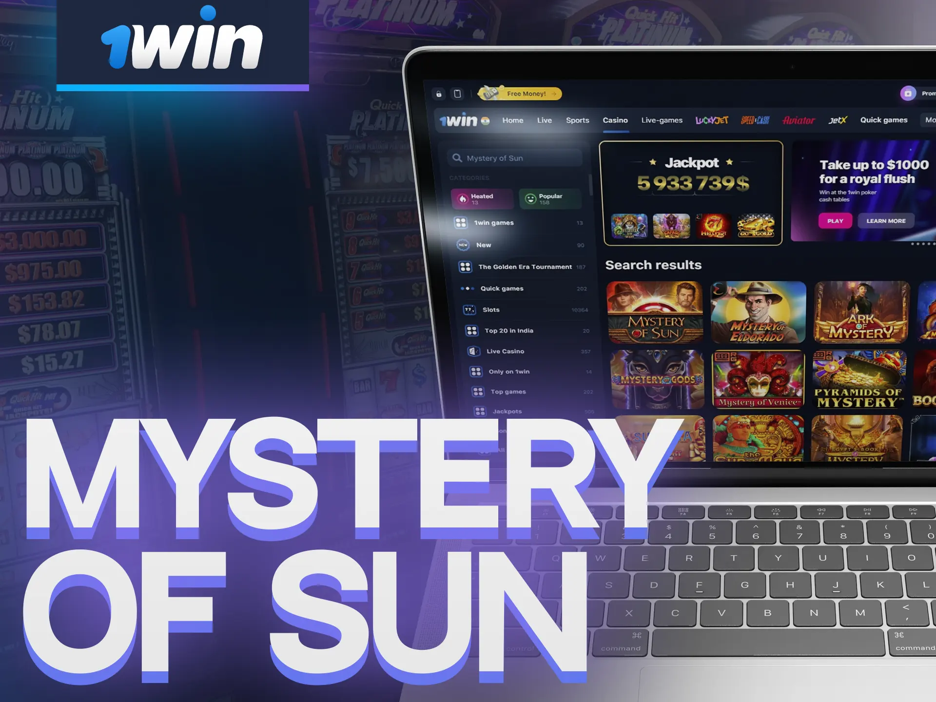 Play Mystery of Sun on 1Win.