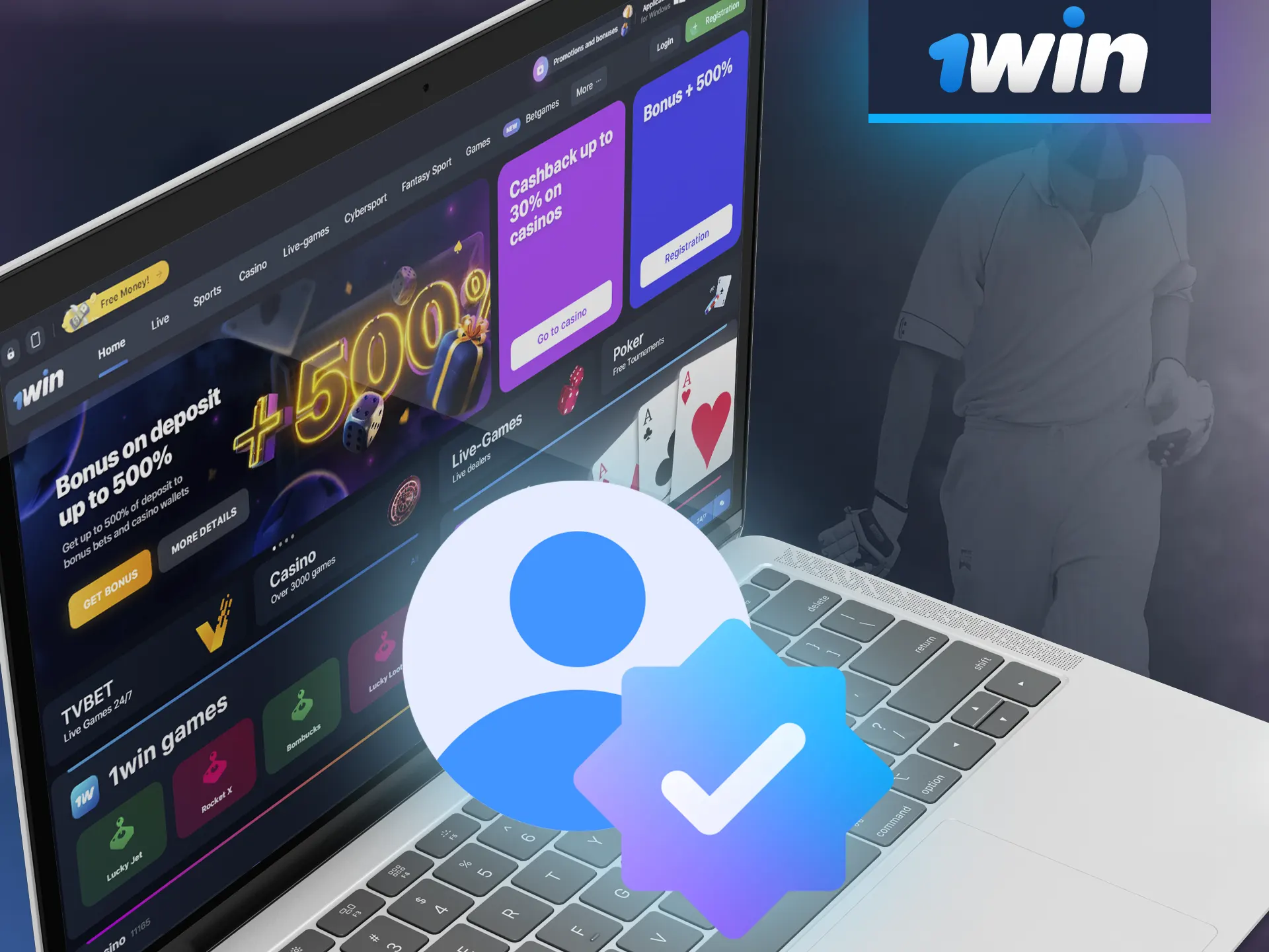 Verify your 1Win account to gain access to all features.