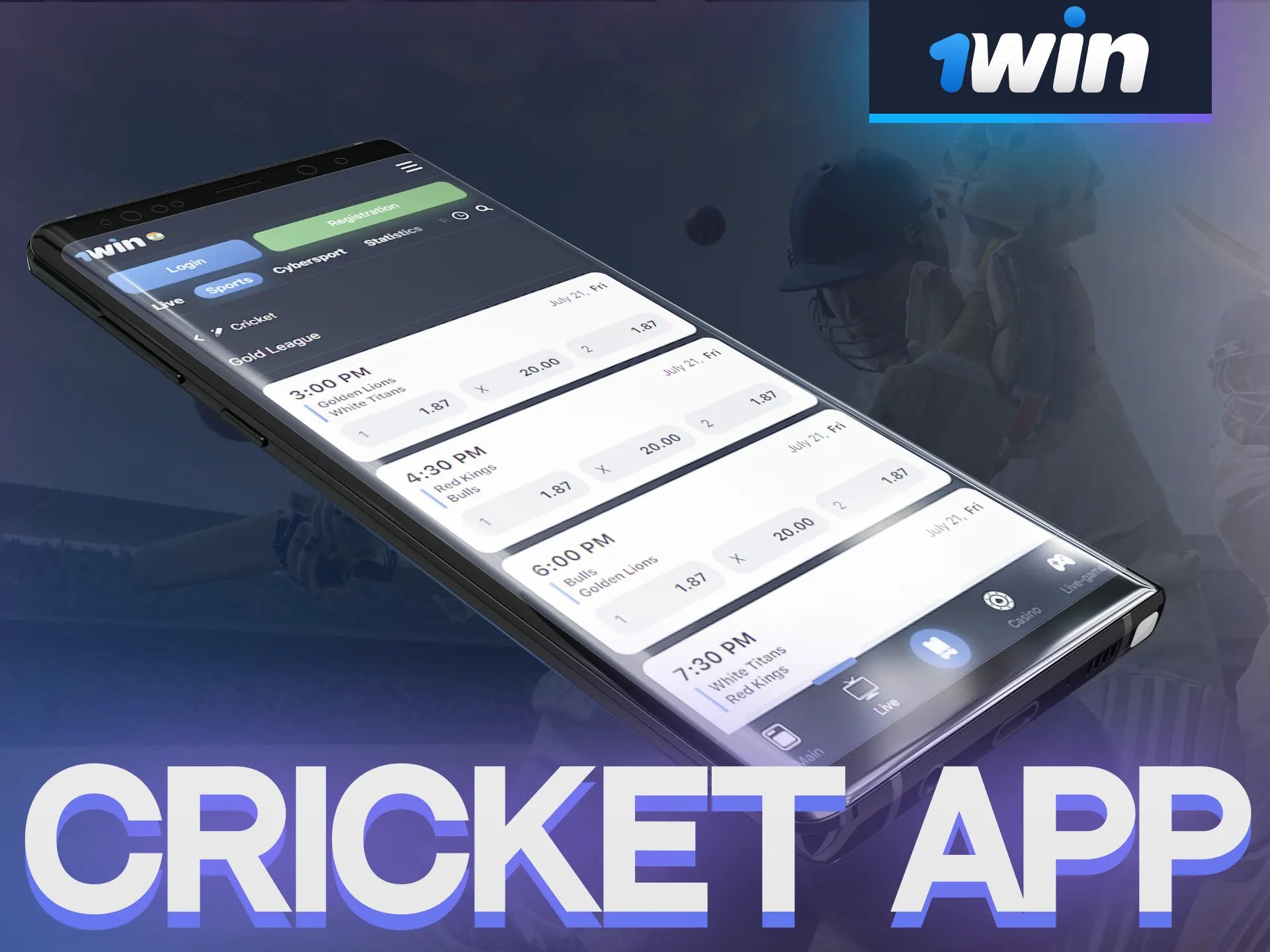 You can bet from your mobile device using the 1win app.