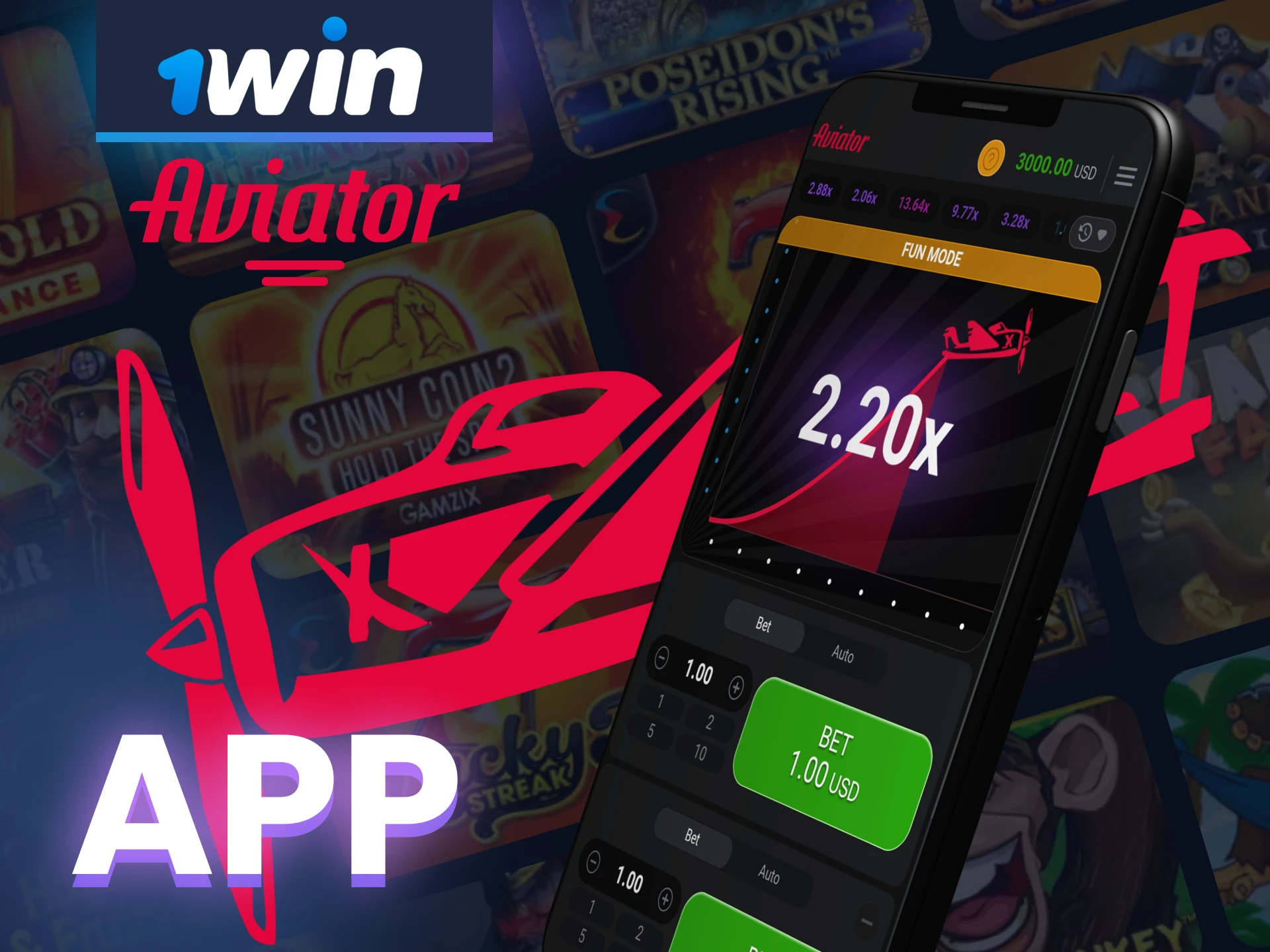 Download the 1win app to play Aviator.