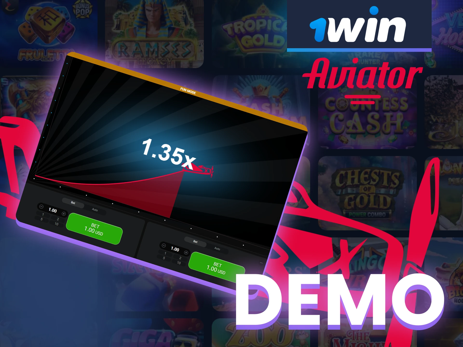 Practice in the 1win Aviator demo mode for free.