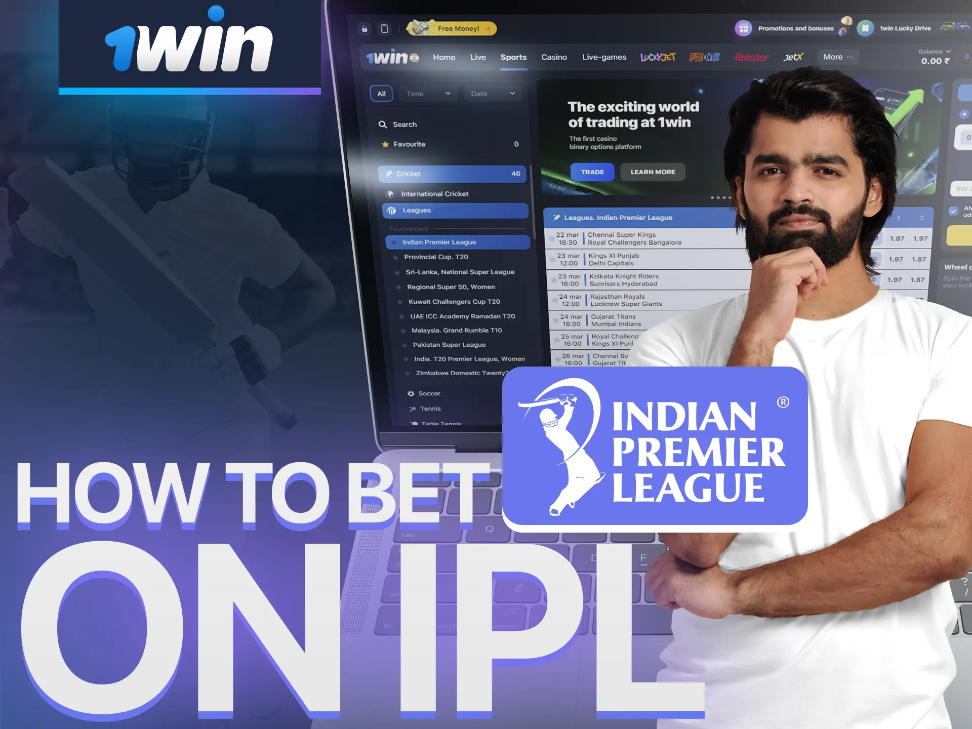 Bet on IPL at 1Win in India hassle-free.