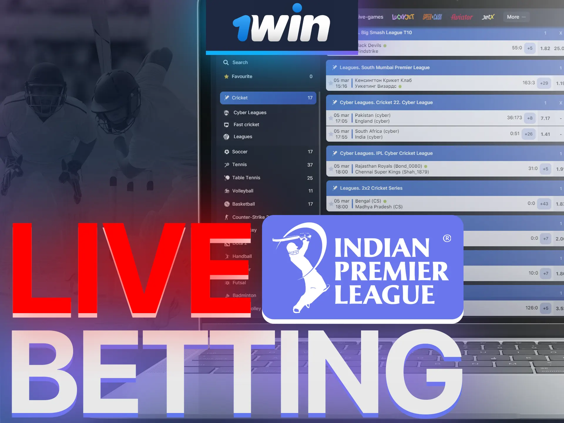 Enjoy live IPL betting with 1Win.