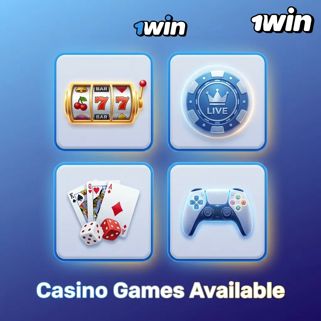 Casino game selection showing slots, live dealer tables, and card games including roulette and blackjack