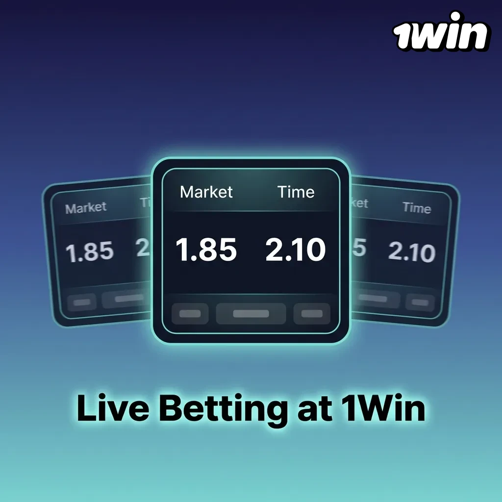 Real-time sports betting interface showing live odds for cricket, football, tennis, and esports matches on 1Win platform