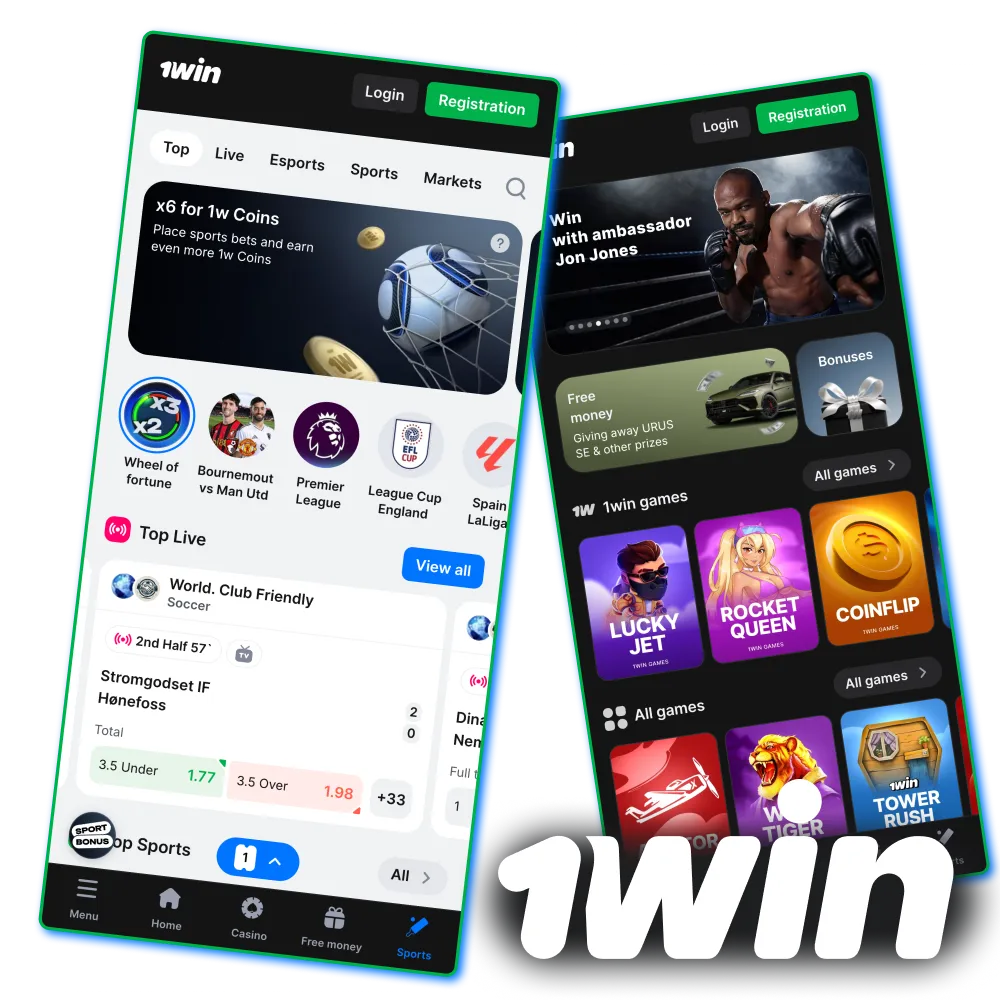 1win licensed platform with betting casino games and big welcome bonus.