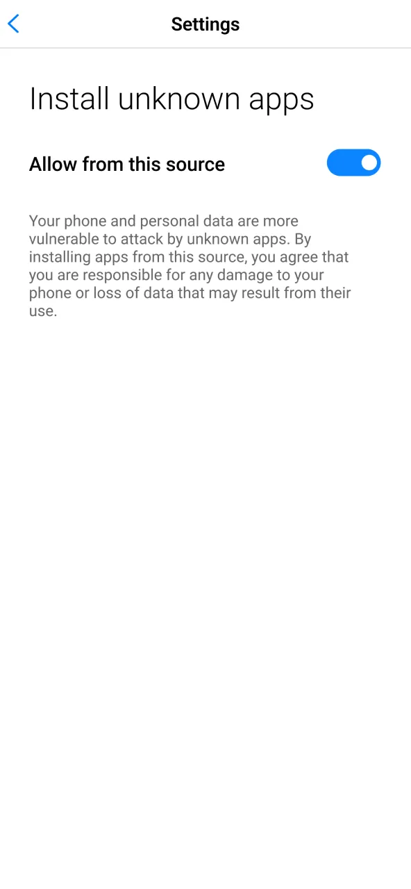 Android security settings enable unknown sources for 1win.