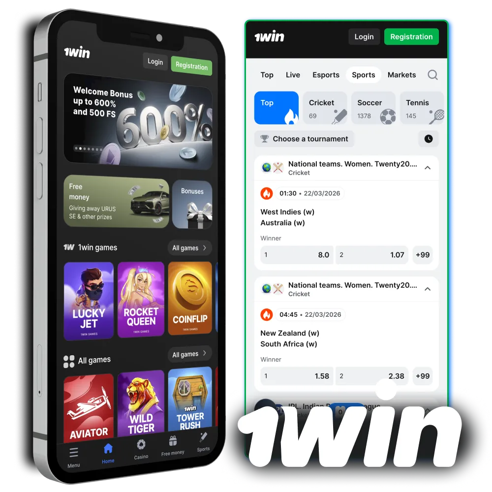 1win app for iPhone and Android with fast payments and bonus.