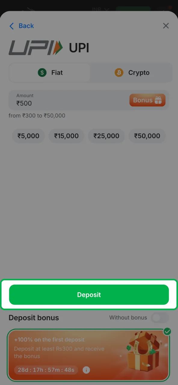 Activate your 1win offer after confirming the transaction.