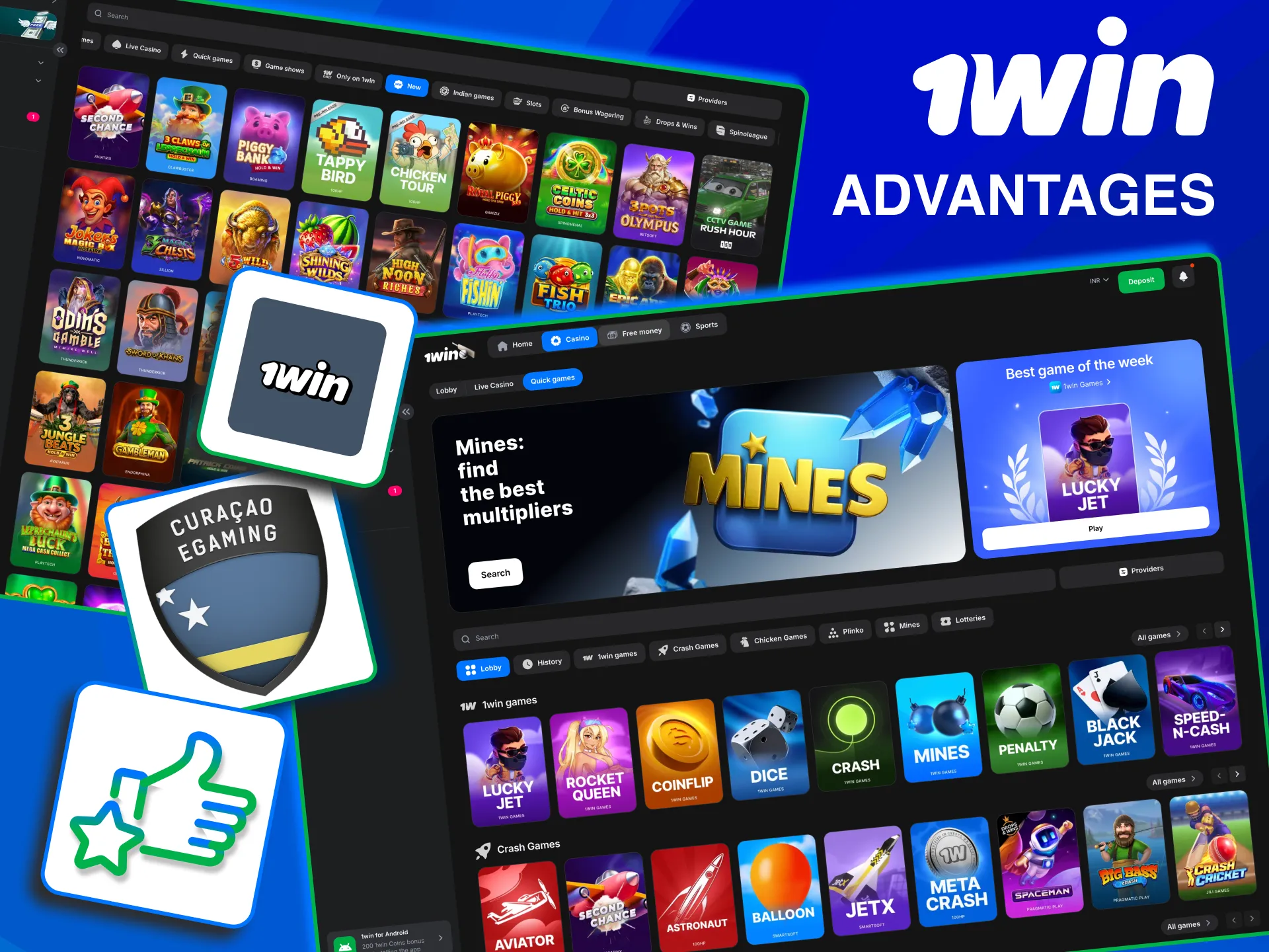 Enjoy transparent provably fair, games and quick access on 1win.