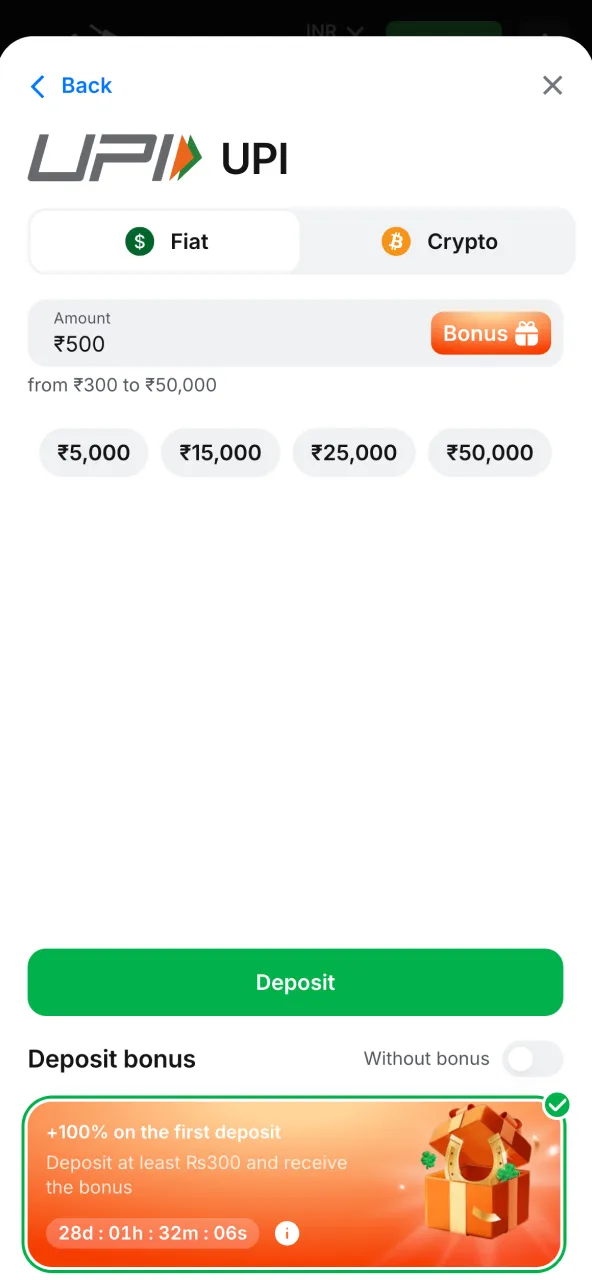 Input your sum and check information before confirming on 1win.