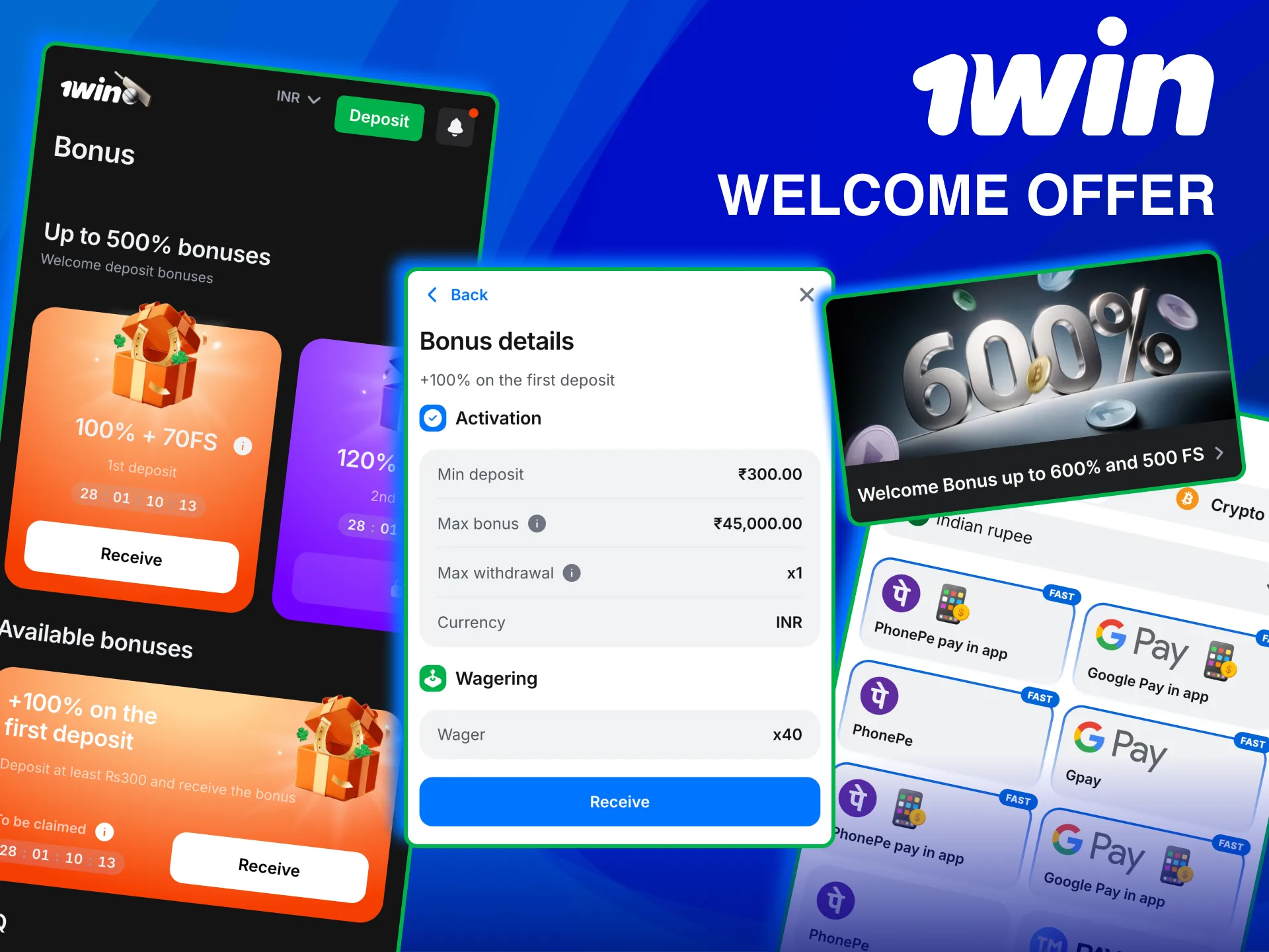 Use 1win welcome bonus on slots live casino and sports markets.