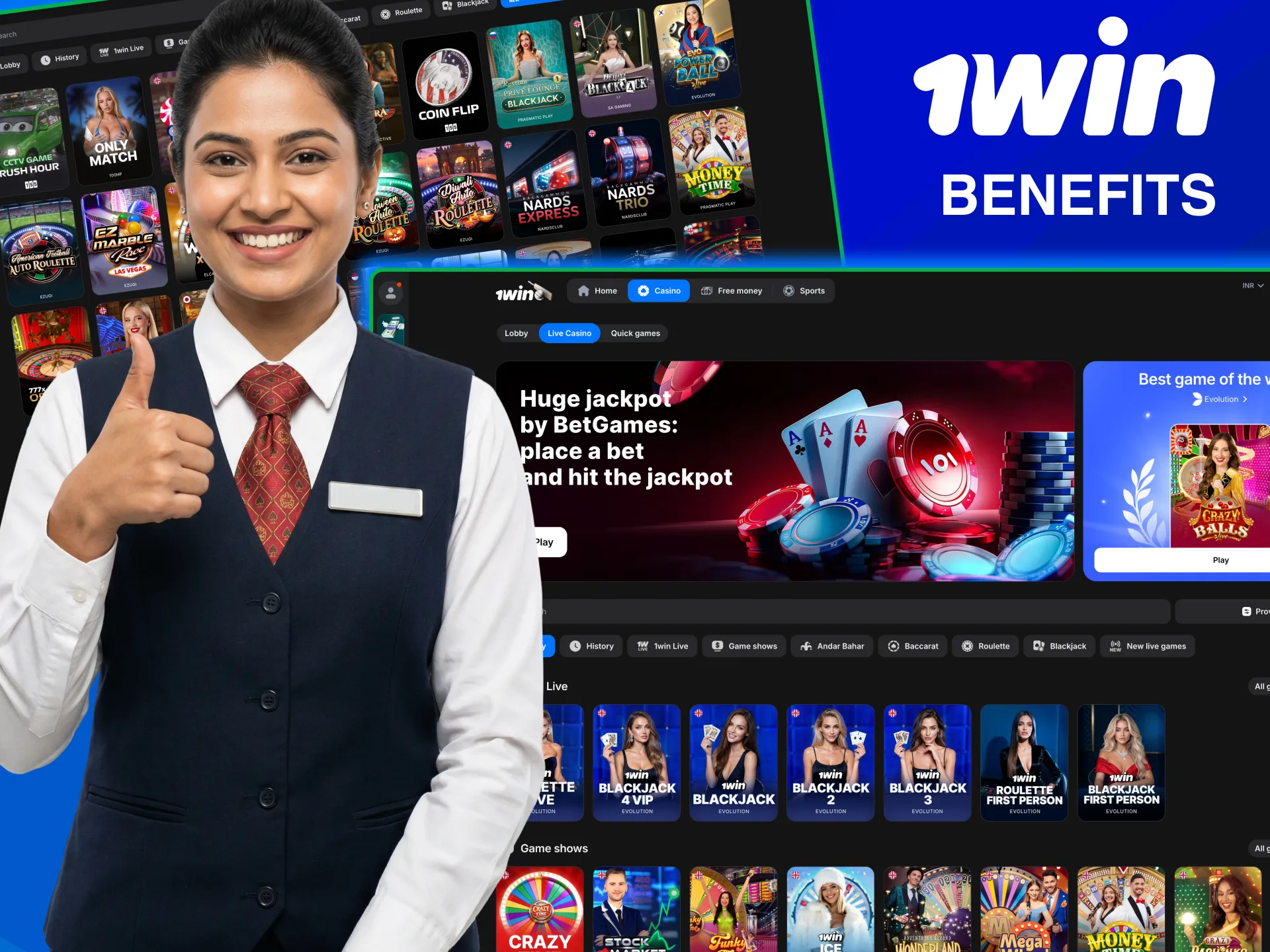 Enjoy authentic cards and roulette on 1win live casino.