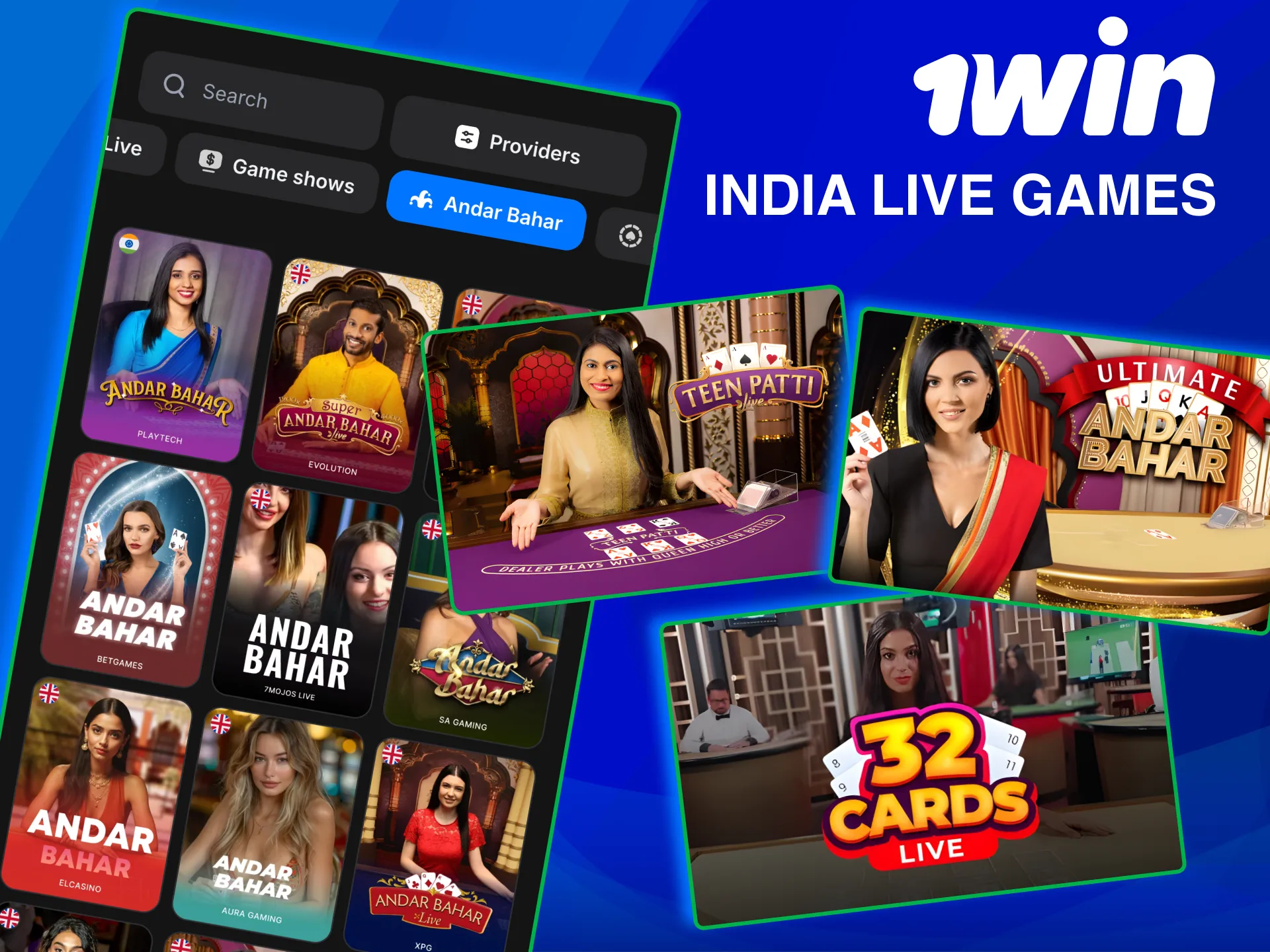 1win brings traditional Indian games to live dealer tables.