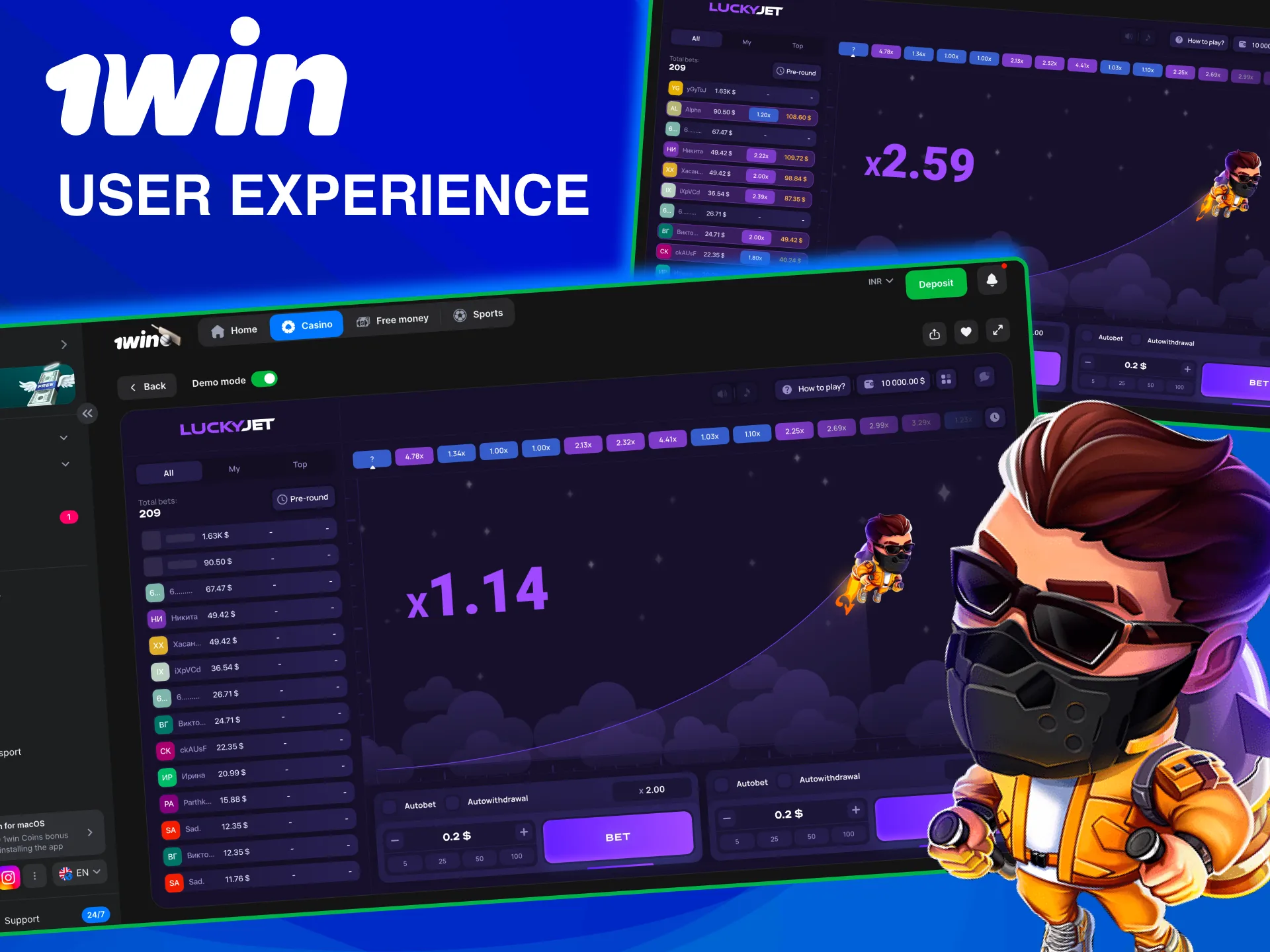 Live stats and easy cash-out enhance Lucky Jet experience on 1win.