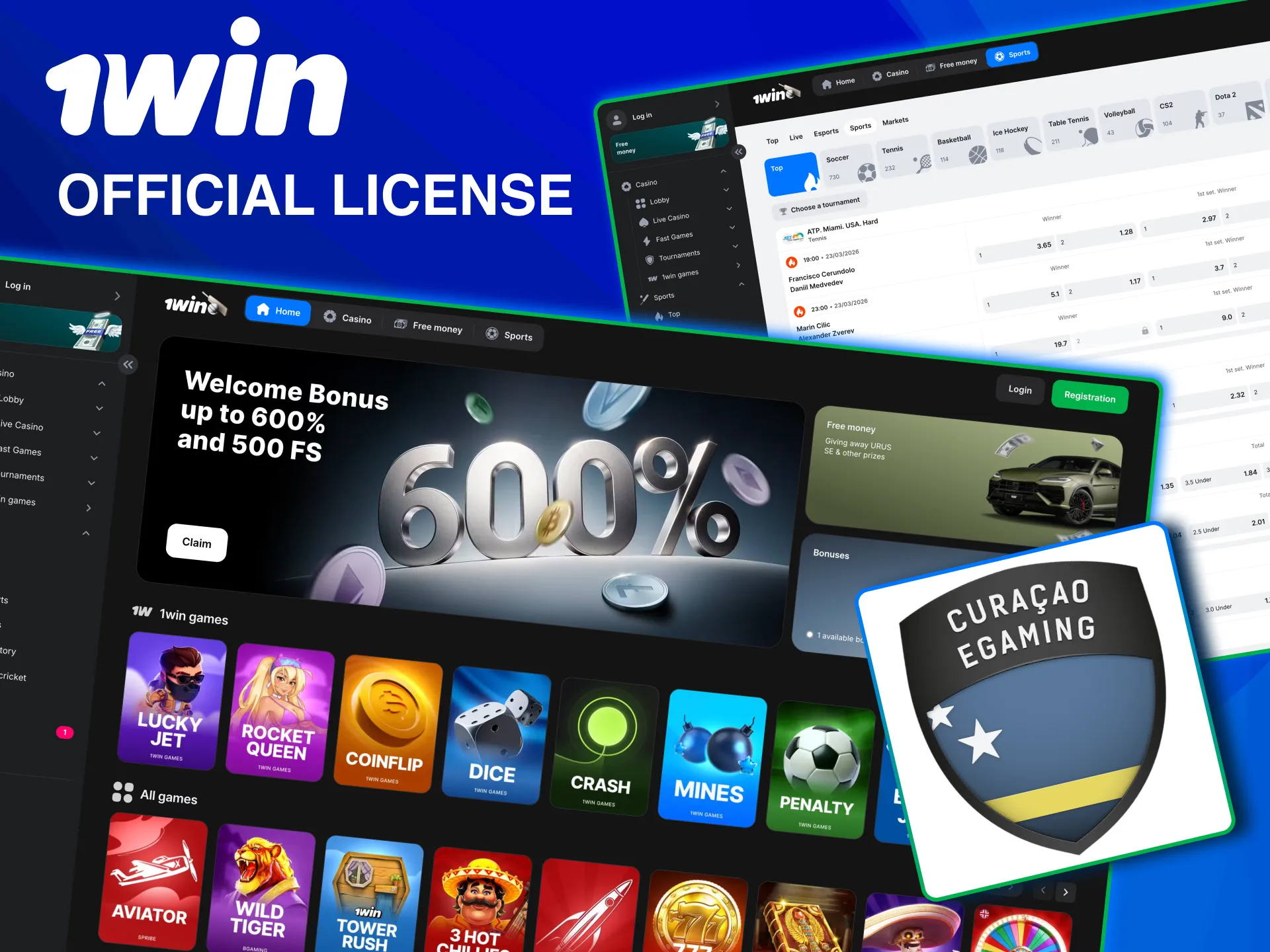 1win Curaçao license with safe gaming and protection.