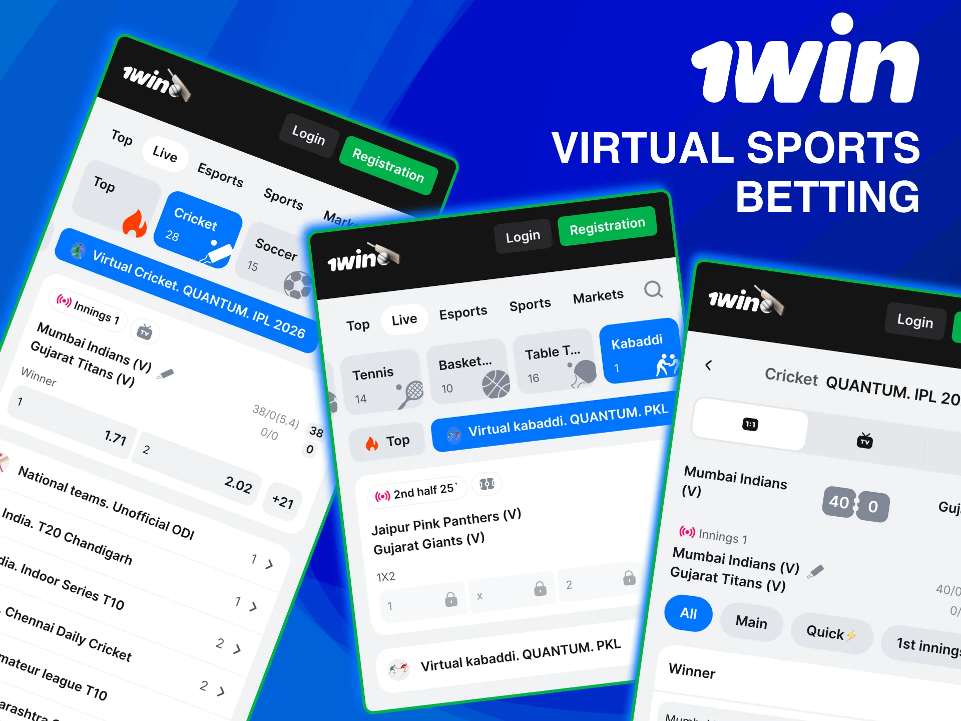 Bet on virtual sports at 1win with football and racing.