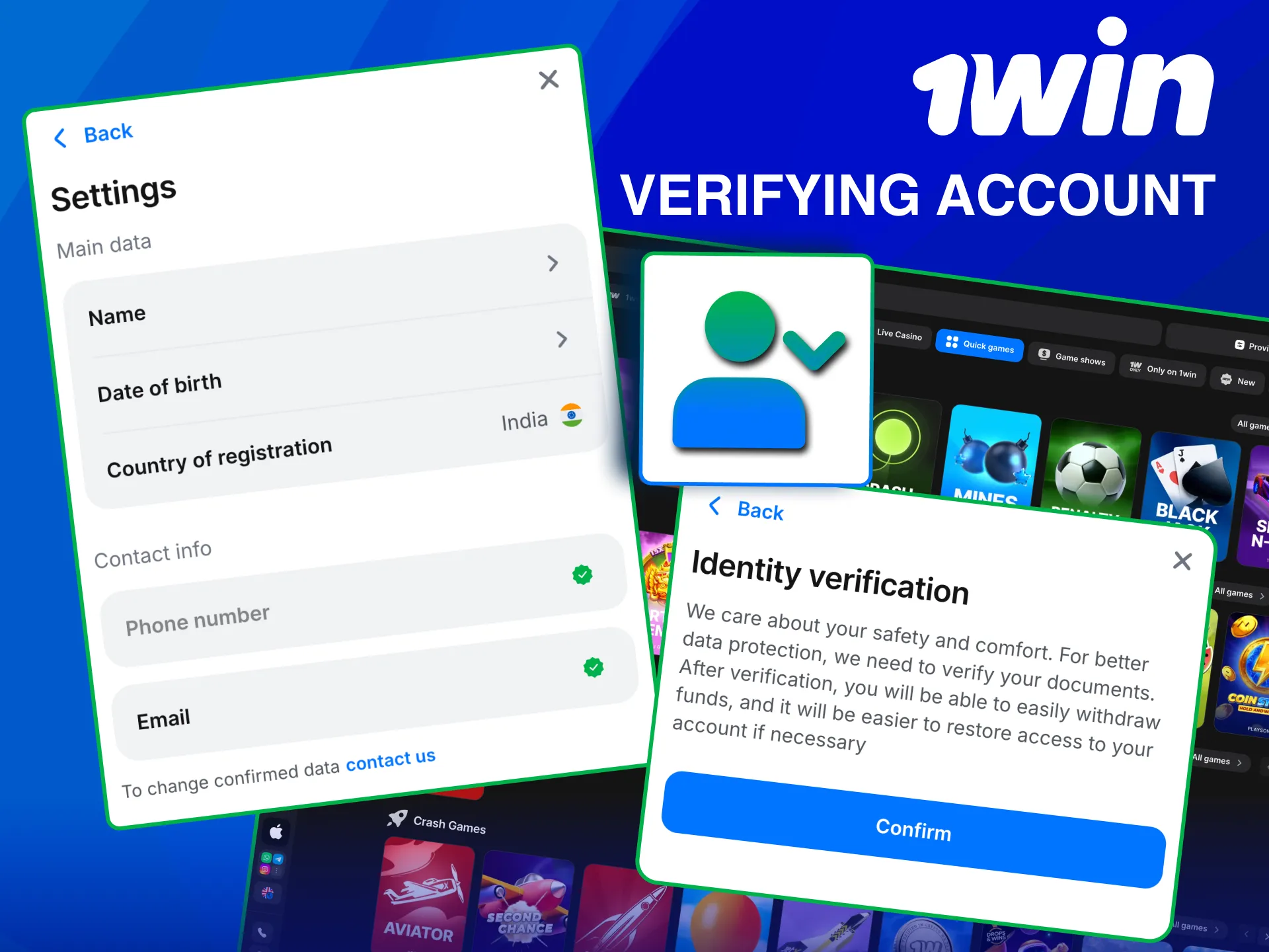 Complete 1win account verification to enable withdrawals.