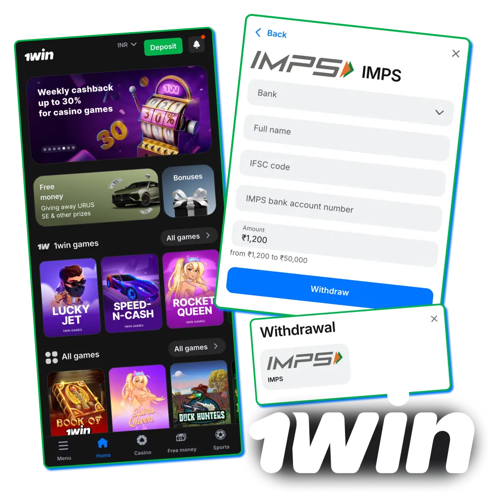 Withdraw on 1win with UPI, cards, crypto and quick processing.